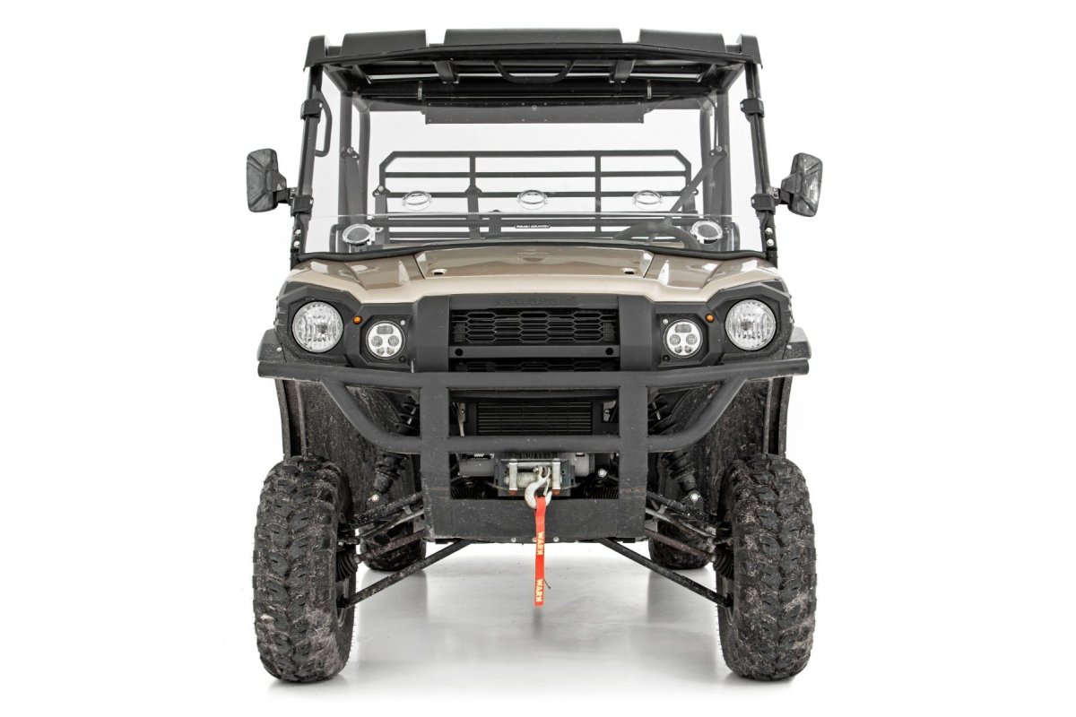 Kawasaki Mule PRO-FXT Ranch Edition Vented Full Windshield - Rough Country - Scratch Resistant - '16-'23